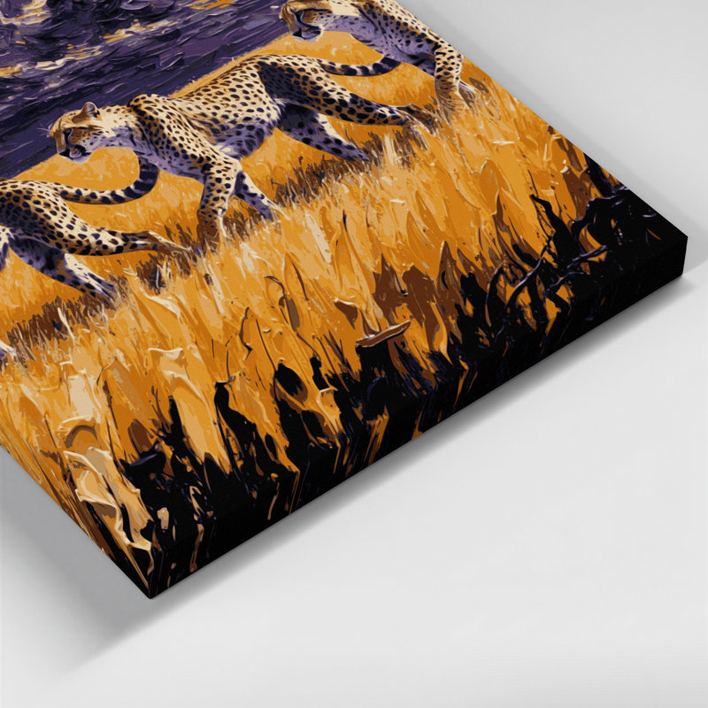 Cats Serengeti, art mural sur toile brune, H 24 po x l 36 po