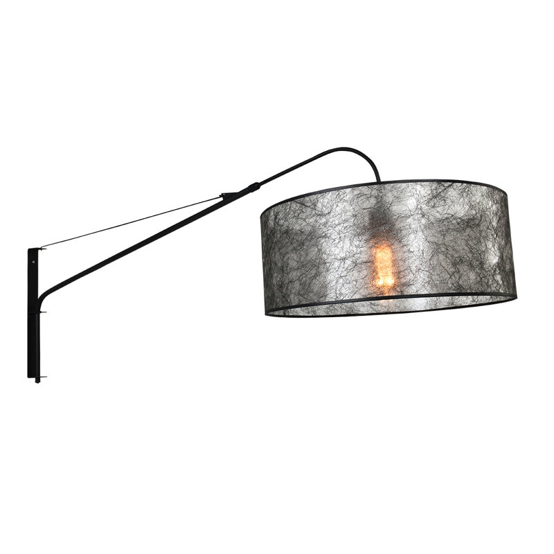 Owings Swing Arm Sconce, Black, Black