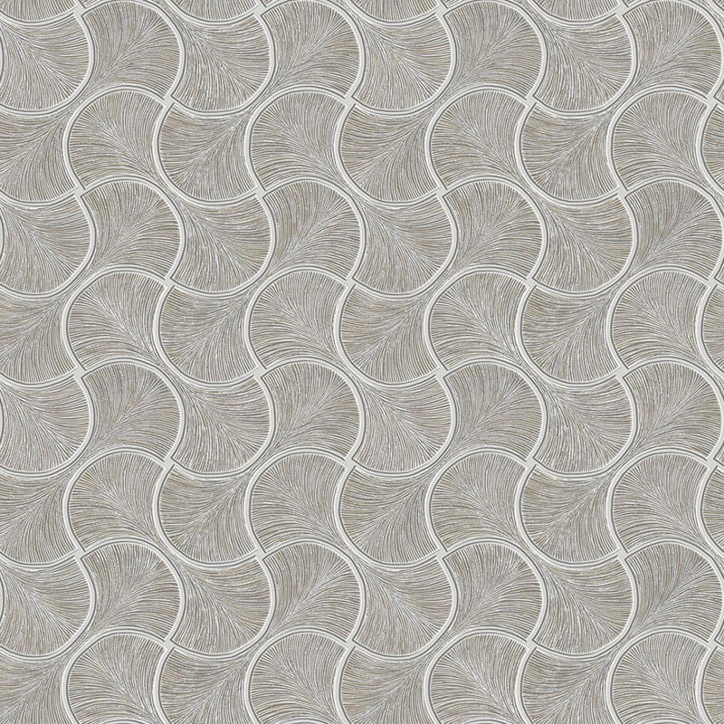 Papier peint embossé à formes géométriques rondes Shiny Surface, Marron clair