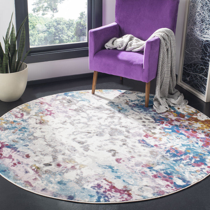 Tapis abstrait Malta Performance, Rond 6 pi 5 po