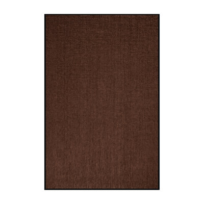Machine Washable Solid Brown Area Rug