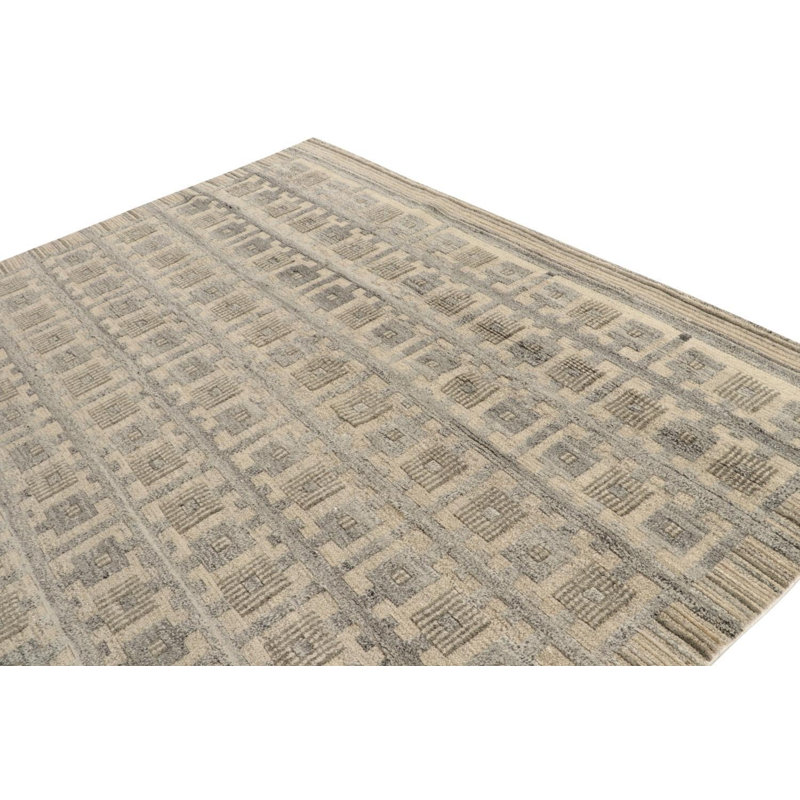Scandinavian Wool Geometric Area Rug, Rectangle 10' x 14'