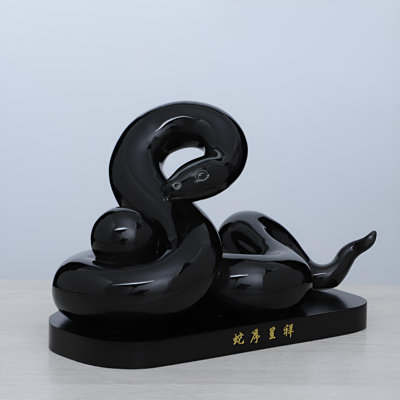 Sculpture serpent délicate en porcelaine - Décoration élégante