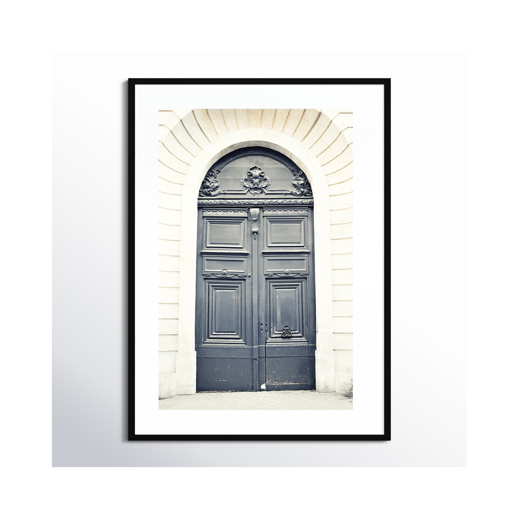 Black Paris Door by Caroline Mint, 41" H x 30" W, Black