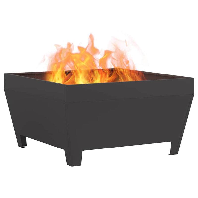 Deck Fire Pit, 43cm H x 80cm W x 80cm D, Black