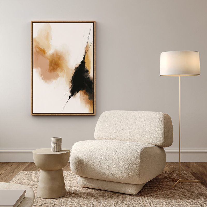 Art mural encadré abstrait rétro antique classique pour chambre à coucher, H 36 po x l 24 po, Naturel