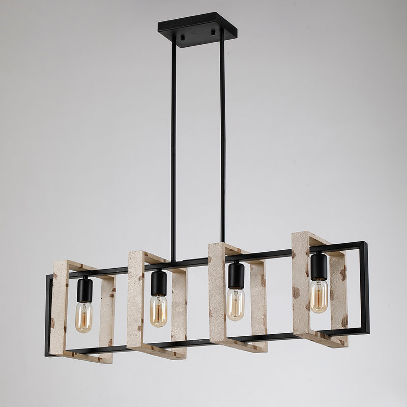 Luminaire suspendu linéaire à 4 lumières pour îlot de cuisine Enochs