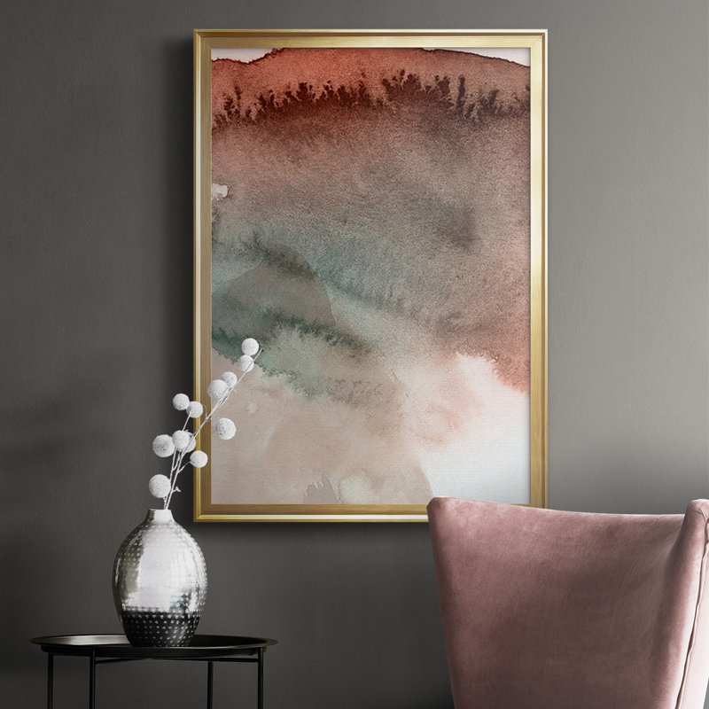 Red Ochre abstrait IV, reproduction encadrée de qualité supérieure - prête à être accrochée, H 42,5 po x l 30,5 po x P 1 po