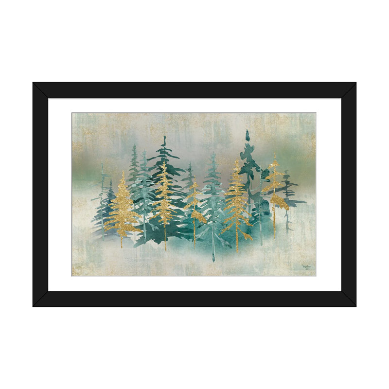 Forêt chatoyante - impression d'art mural - papier d'art encadré, Noir, H 24 po x l 32 po