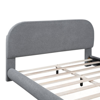 Lit plateforme en tissu d'ameublement Teddy