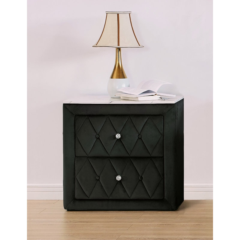 Table de chevet 1Pc 2 tiroirs capitonnés capitonnés