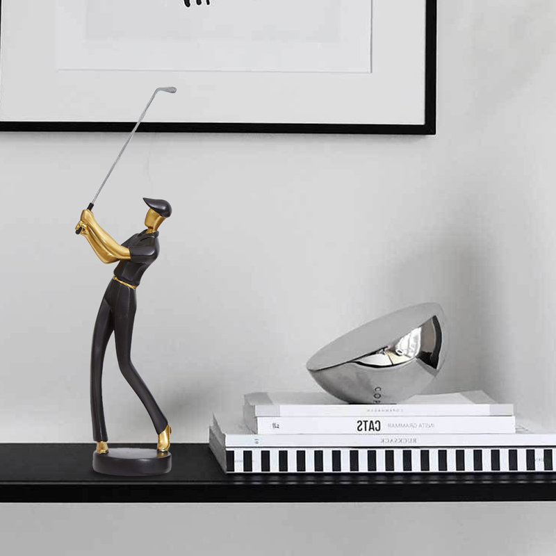 Statue de golf, golfeur en polyrésine, art décoratif, H 9,4 po x l 3,5 po x P 2,8 po