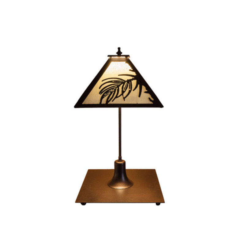17" Wide Pine Needle Table Lamp