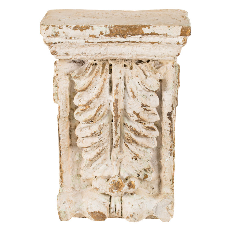 Tablette murale 5,1 x 4,7 x 9,3 pouces en oxyde de magnésium blanc antique, parfaite pour les éléments de décoration de salon