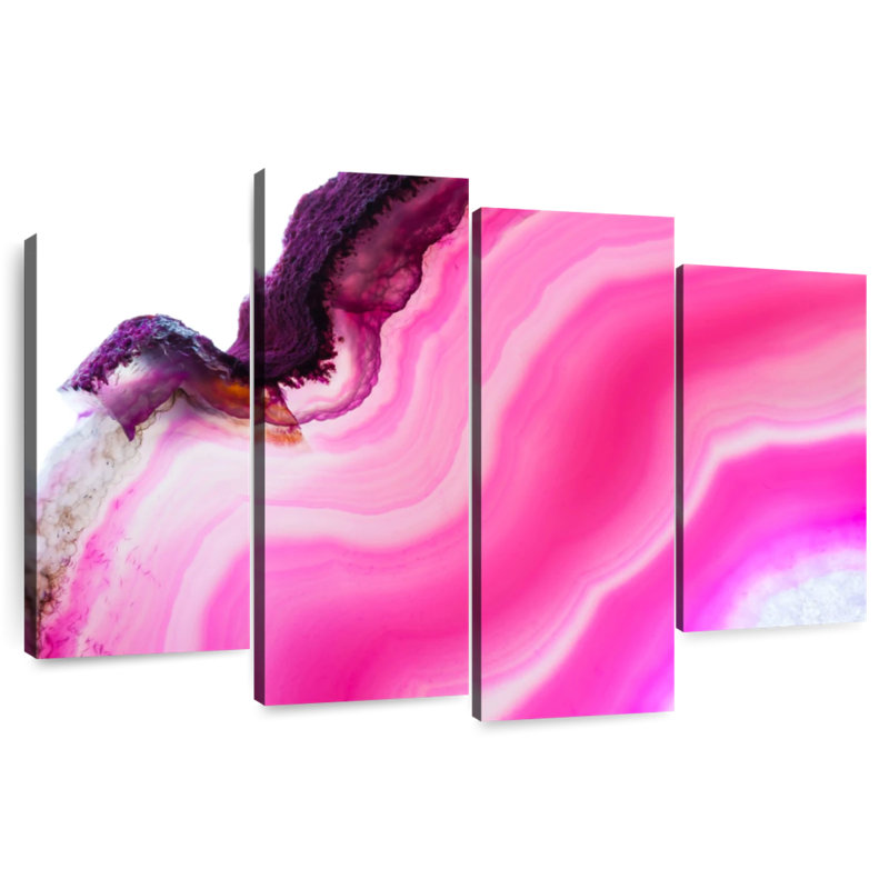 Avery magenta abstrait, H 22 po x l 36 po