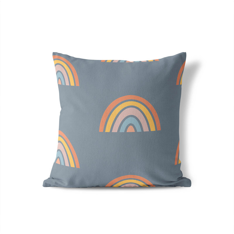 Coussin Plain Bows Match, H 26 po x l 26 po, Bleu multi