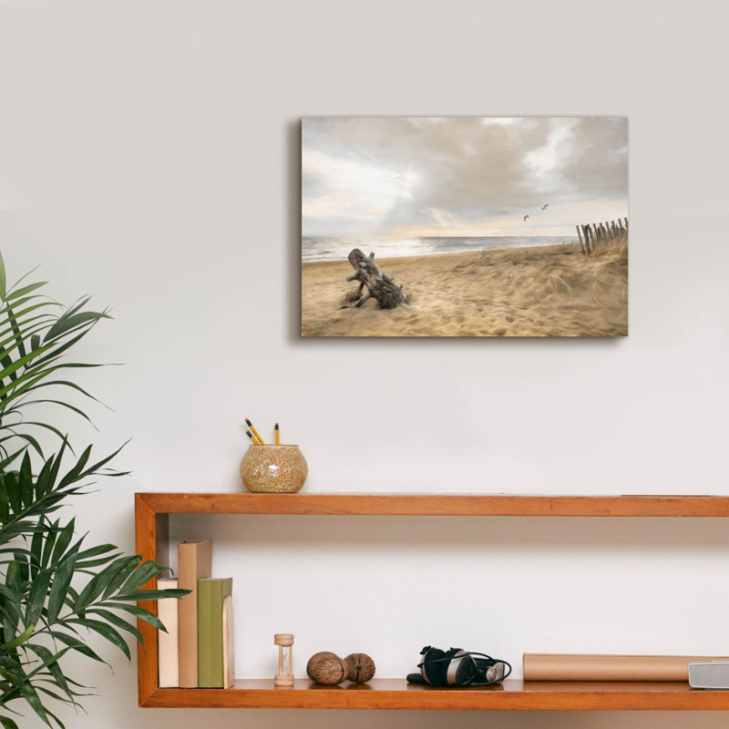 Golden Coastal Sunrise ' by Lori Deiter, Canvas Wall Art, 18"x12", 12" H x 18" W x 0.75" D