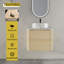 Meuble-lavabo mural avec lavabo d'art en céramique et 1 porte à fermeture en douceur, contreplaqué