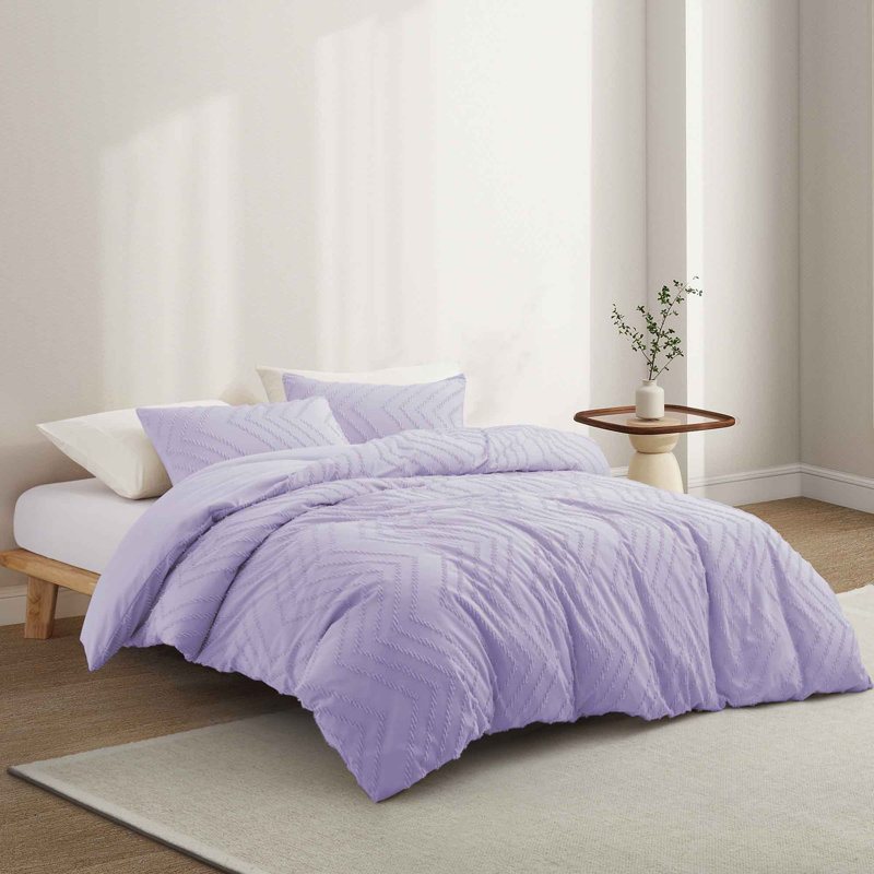 Ensemble de housse de couette réversible en microfibre Averyonna, Carré gris anthracite