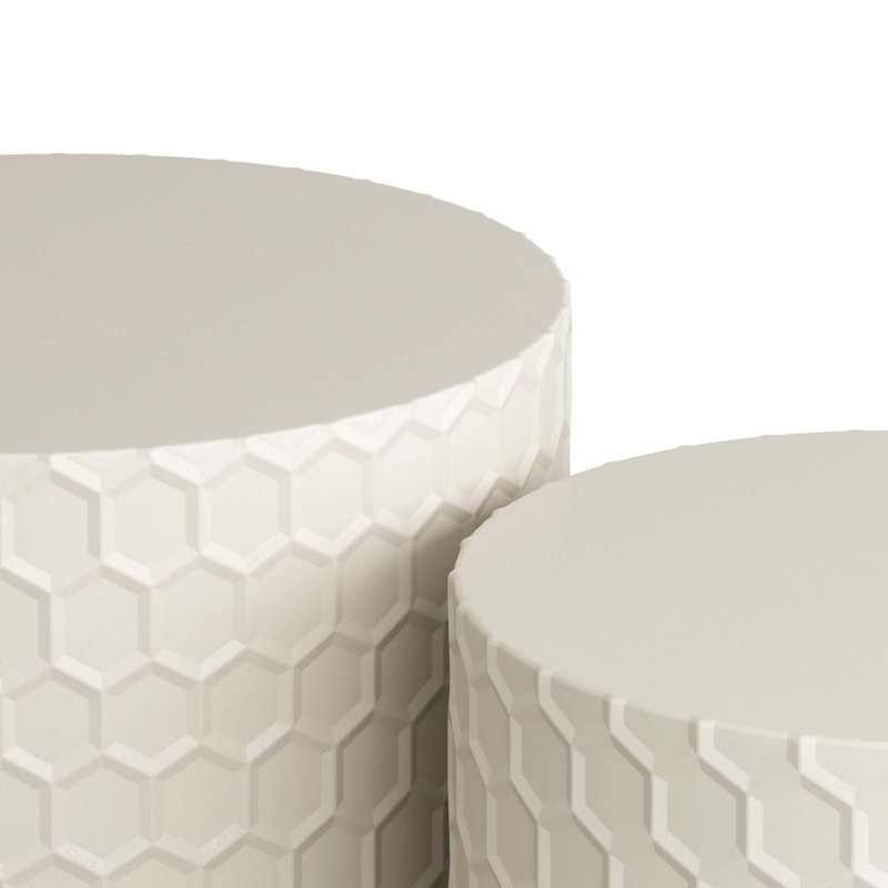 Ensemble de tables basses gigognes élégantes et minimalistes, Beige