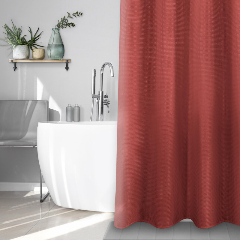  Rideau de douche de couleur unie, Rouge