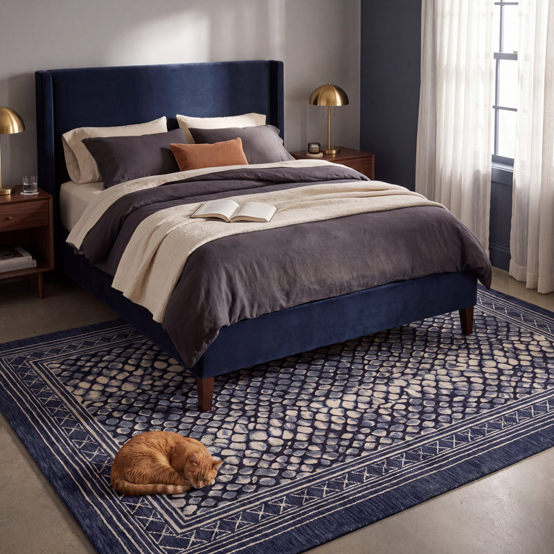 Tapis Solomonseal à motifs animaux, imprimé marine, noir, bleu et gris, antidérapant, à poils courts, pour intérieur et extérieur, adapté aux animaux de compagnie, salon, chambre, salle à manger, entrée, couloir, bureau, lavable