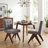 Turfed Linen Upholstered Dining Chair Armless Parsons Side Chair With Solid Wood Legs-2011791573