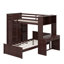 Lit mezzanine simple avec tablettes, bureau et garde-robe-1560838460