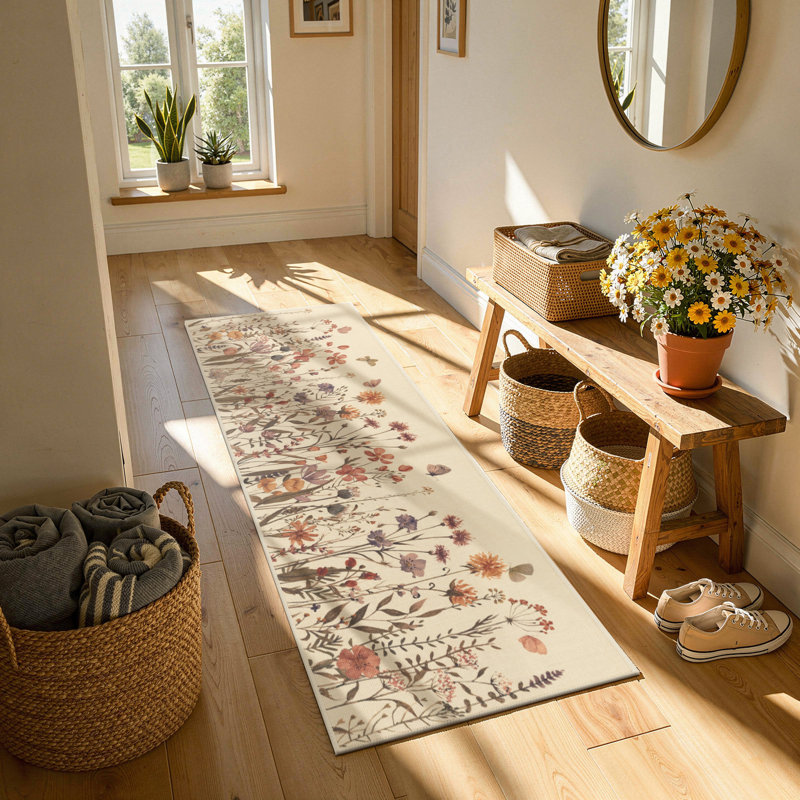 Tapis de cuisine antidérapant lavable (ensemble de 3), Brun