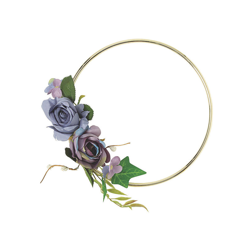 Faux Rose Metal 9'' Wreath
