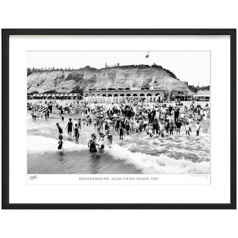 Bournemouth, Alum Chine Beach 1925 by Francis Frith - Single Picture Frame Print, 28cm H x 36cm W x 2.3cm D