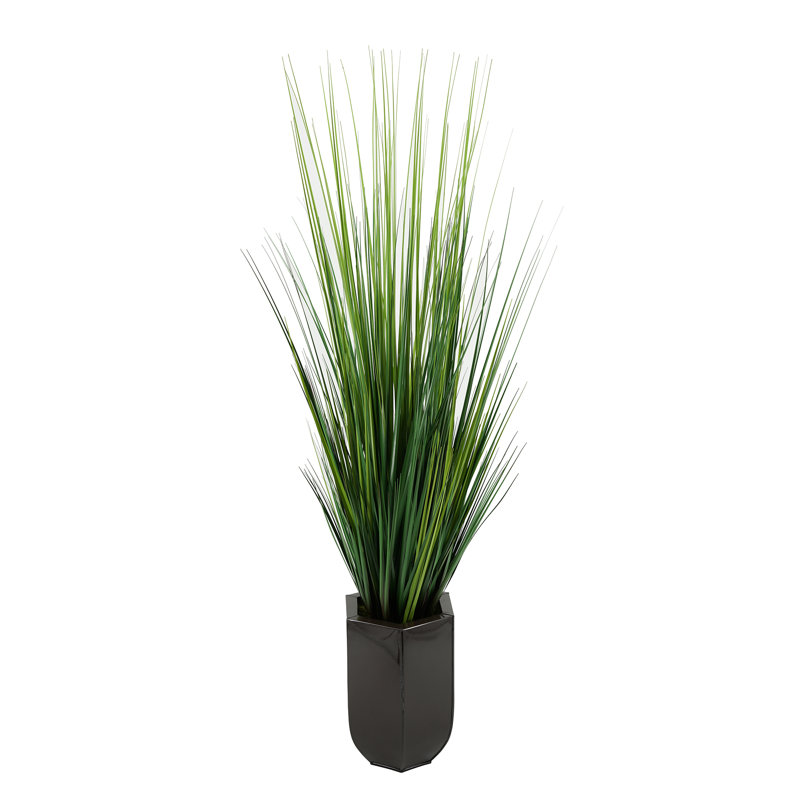 Herbe de feuillage artificiel dans un pot de fleurs, Brun lustré