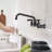 Double-Handle 2-Hole Wall-Mount Bridge Kitchen Faucet