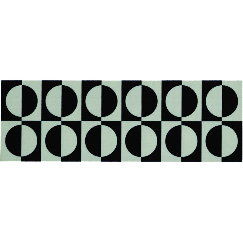 Hughes Geometric Non-Skid Kitchen Mat, Grey