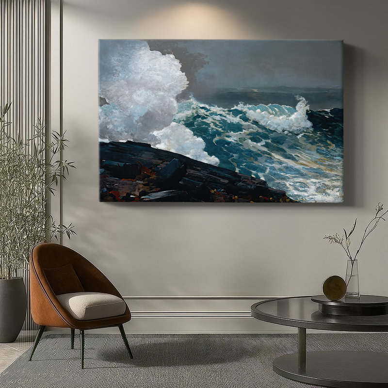 Northeaster - Winslow Homer - Toile tendue avec châssis - 1895, 8 x 12