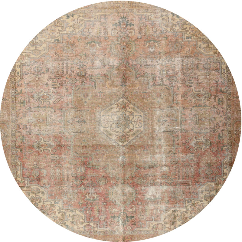 Tapis 100% traditionnel lavable à la machine 3245, Rond 6 pi