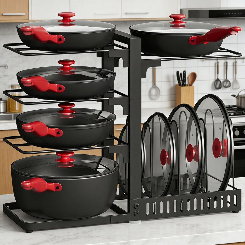 Iron Rectangle Countertop / Cabinet Pot Rack