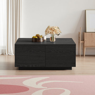 33.25" Square Coffee Table With 4 Drawers