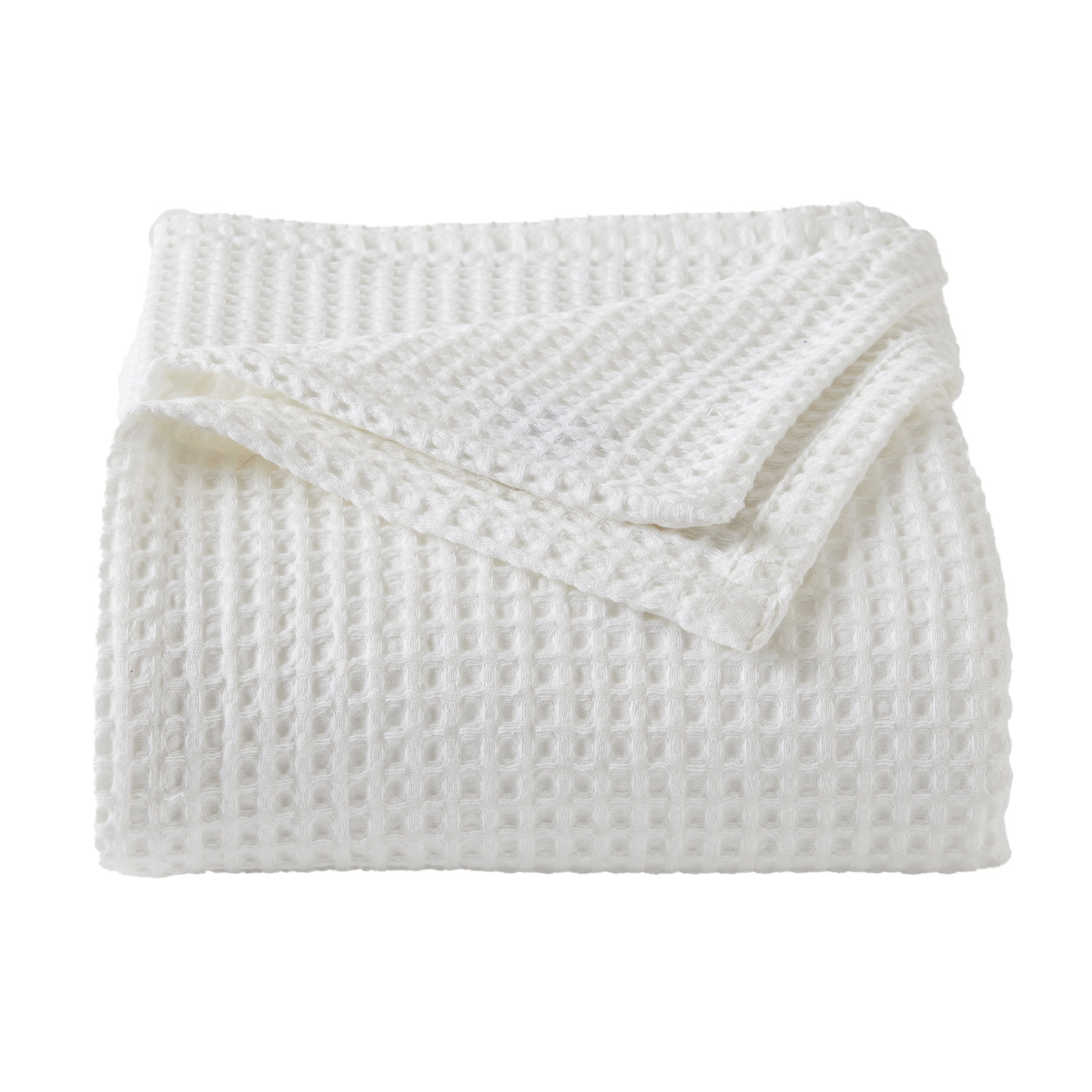 Vila Cotton Waffle Throw Blanket, White, King