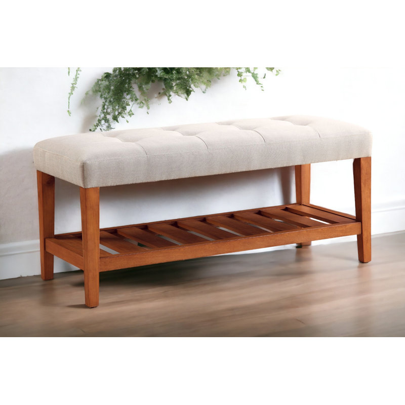 Banc en tissu gris clair Charla, Gris