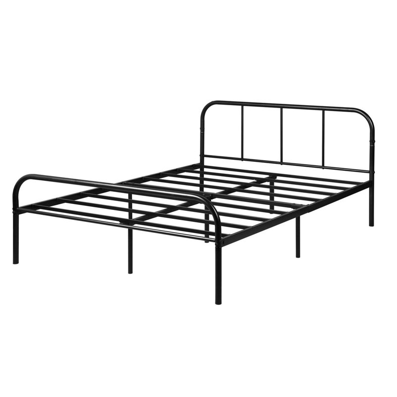Garbo Metal Bed, Black, Double (4'6)