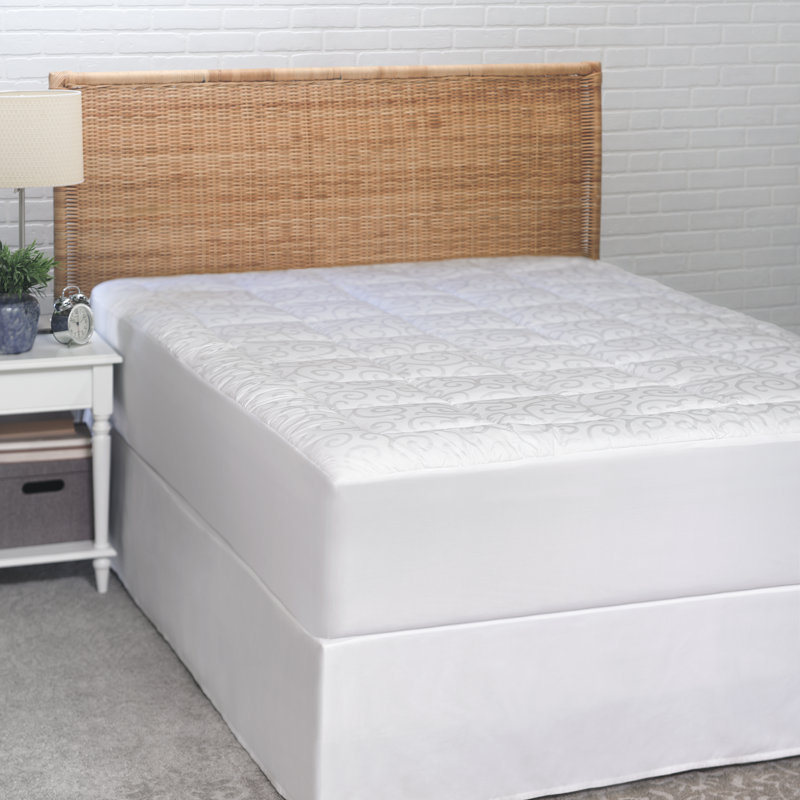 Candice Olson Jacquard Scroll Down Alternative Mattress Pad, Full