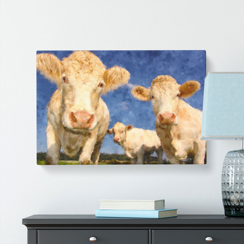Three Dairy Cows - Wrapped Canvas, 50cm H x 76cm W x 3cm D