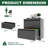 Office Storage Cabinet, Horizontal File Cabinet With Lock, Metal Lateral Filing Cabinet With 2 Drawers For Home Office, Lateral Filing Cabinet For Storage-801518018