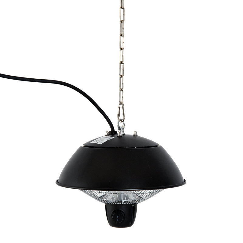 Outsunny 600W Electric Heater Ceiling Hanging Halogen Light Black Frame