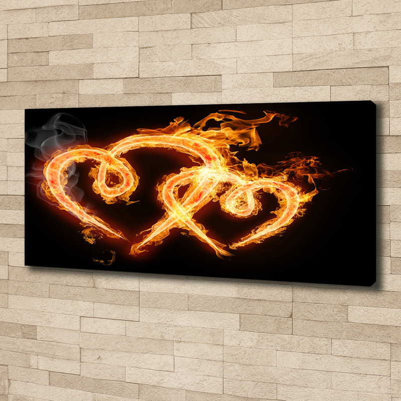 Fiery Hearts - Wrapped Canvas Print