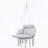 Gray Hanging Hammock Chair with Cushion and Fringe-1968468396