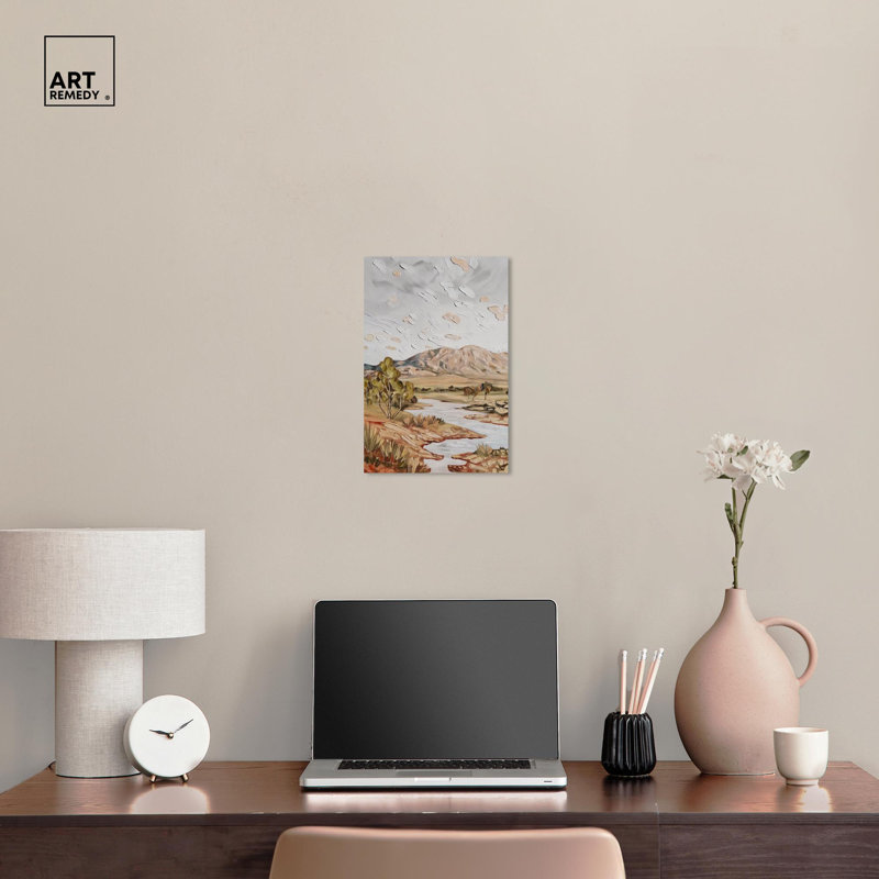 Calm in the Crest II Vintage Landscape Wrapped Canvas Art