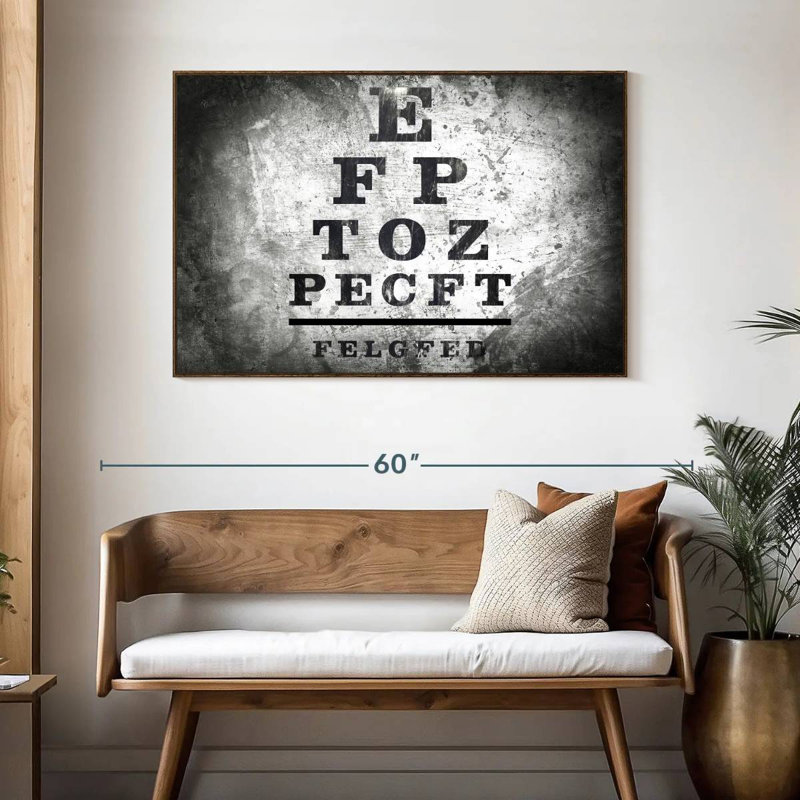 Optometry Test, 46" X 31", Floating Frame Walnut