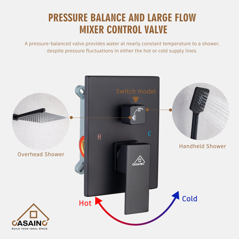 with Rough in-Valve, Black